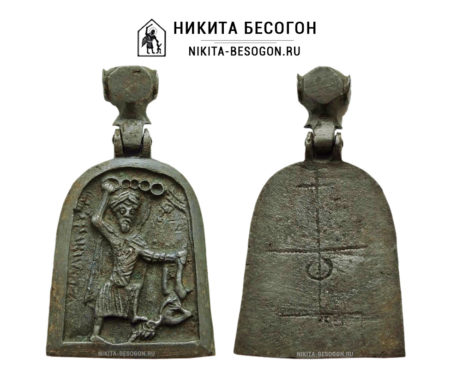 Двусторонняя икона Никита Бесогон и Престол уготованный (Этимасия)
