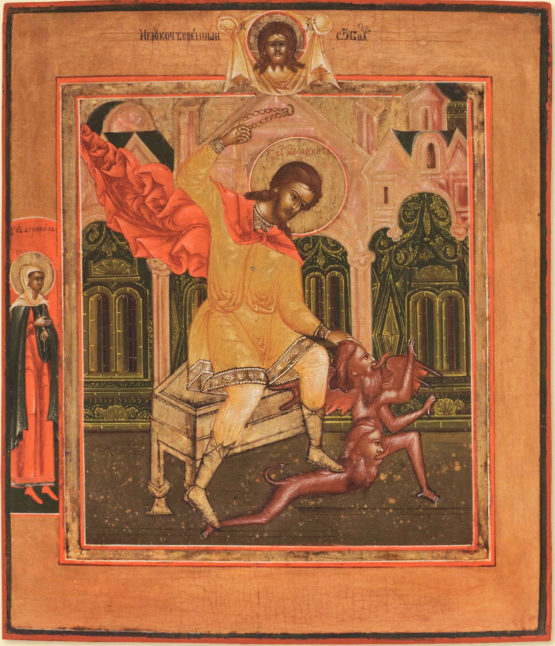 Святой Никита Бесогон, побивающий беса
