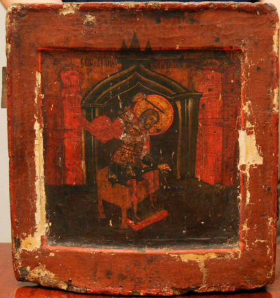 Икона Никита, повергающий беса. Церковно-Археологический Кабинет Московской Духовной Академии