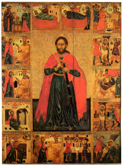 Святой Никита, с житием. Икона из Церкви Святого Никиты, Костомлоты, Польша